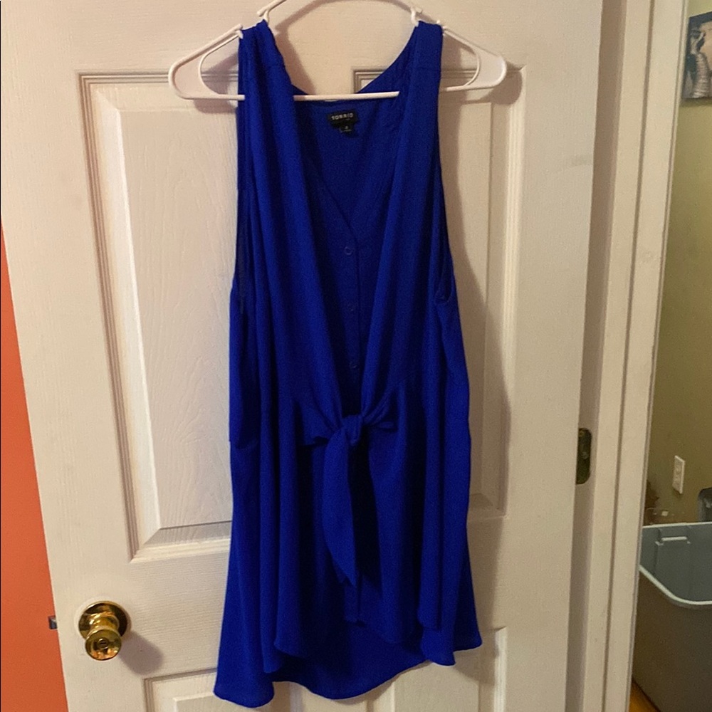 Express Women's Blue Sleeveless Top